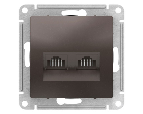 Розетка компьютерная двойная RJ45+RJ45 Schneider Electric AtlasDesign ATN000685 Мокко - ATN000685