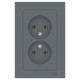Розетка двойная без заземления с рамкой Schneider Electric AtlasDesign ATN000720 Грифель - ATN000720