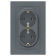 Розетка двойная с заземлением без шторок с рамкой Schneider Electric AtlasDesign ATN000724 Грифель -