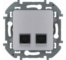 Inspiria - Розетка 2хRJ-45 UTP CAT5E (алюминий)