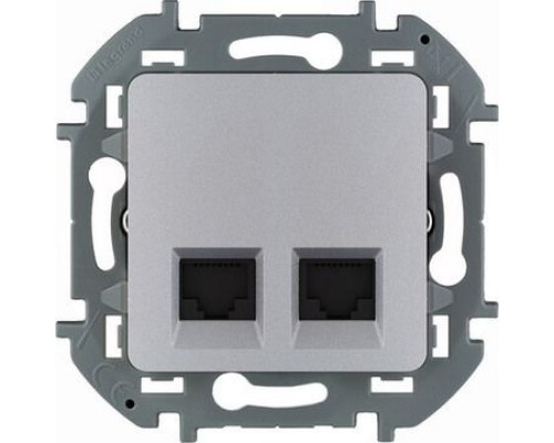 Inspiria - Розетка 2хRJ-45 UTP CAT5E (алюминий)