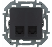 Inspiria - Розетка 2хRJ-45 UTP CAT5 (антрацит)