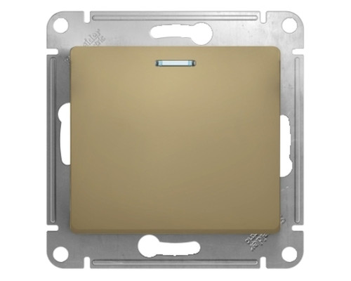 Переключатель 1-клавишный, с подсветкой Schneider Electric Glossa GSL000463 Титан - GSL000463