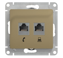 Розетка телефонная+компьютерная Schneider Electric Glossa GSL000485 Титан - GSL000485
