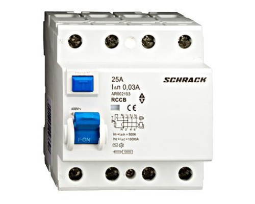 AR 10кА 4P 25A/ 30mA УЗО тип AC
