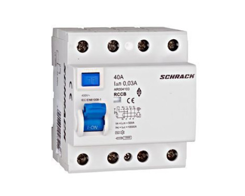 AR 10кА 4P 40A/ 30mA УЗО тип AC