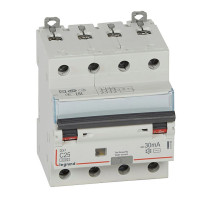 DX3 4P 25A тип АС 30мA 6kA 4М Дифф. авт. выкл.