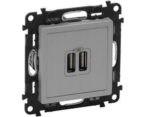 Valena Life - Зарядное устройство с двумя USB-разъемами, 240В/5В, 1500мА, алюминий (инд. упаковка) | арт.753612
