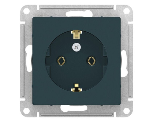 Розетка с заземлением без шторок Schneider Electric AtlasDesign ATN000843 Изумруд - ATN000843
