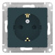 Розетка с заземлением со шторками Schneider Electric AtlasDesign ATN000845 Изумруд - ATN000845