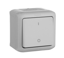 Quteo - Выключатель двухполюсный IP44 (серый)