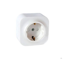 Розетка 2P+E нем. стд. со шторками (белый) Quteo