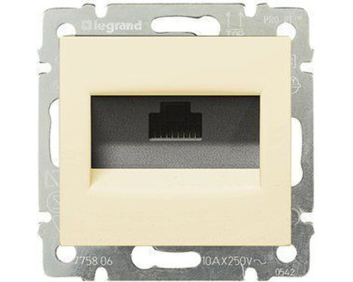 Valena - Розетка 1хRJ-45 UTP CAT5E 8конт., сл.кость (инд. упаковка)