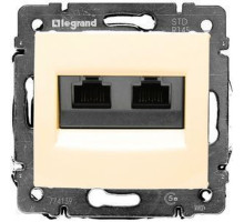 Valena - Розетка 2хRJ-45 UTP CAT5E 8конт., сл.кость (инд. упаковка)