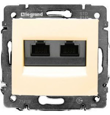 Valena - Розетка 2хRJ-45 UTP CAT5E 8конт., сл.кость (инд. упаковка)