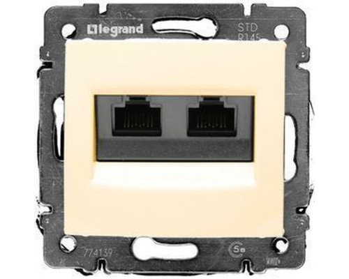 Valena - Розетка 2хRJ-45 UTP CAT5E 8конт., сл.кость (инд. упаковка)