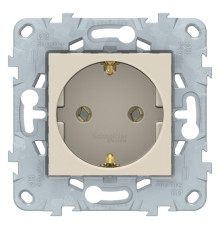 NU505644 UNICA NEW РОЗЕТКА с зазем., без штор., с быстрозаж. клеммами,16 А, 250 В БЕЖЕВЫЙ - NU505644