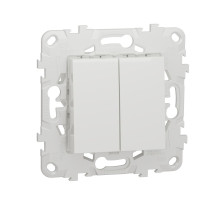 NU521518 UNICA NEW переключатель 2-клав, перекрестный, 2 x сх. 7, 10 AX, 250 В, белый - NU521518