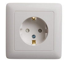 RS16-136-B ХИТ С/У РОЗЕТКА с заземлением со шторками 16А, 250В, БЕЛЫЙ. - RS16-136-B