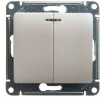 Выключатель 2-клавишный, с подсветкой Schneider Electric Glossa GSL000653 Перламутр - GSL000653