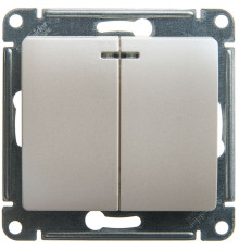 Выключатель 2-клавишный, с подсветкой Schneider Electric Glossa GSL000653 Перламутр - GSL000653