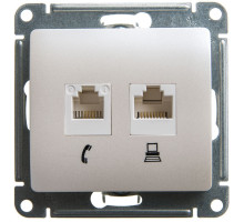 Розетка телефонная+компьютерная Schneider Electric Glossa GSL000685 Перламутр - GSL000685