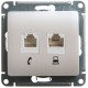 Розетка телефонная+компьютерная Schneider Electric Glossa GSL000685 Перламутр - GSL000685