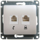 Розетка телефонная+компьютерная Schneider Electric Glossa GSL000685 Перламутр - GSL000685