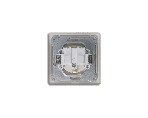 GLOSSA РОЗЕТКА с зазем. со шторками с крышкой,IP44,16А, 250В, в сборе,ПЛАТИНА