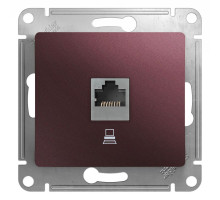 GLOSSA РОЗЕТКА компьютерная RJ45 кат.5E, механизм, БАКЛАЖАНОВЫЙ