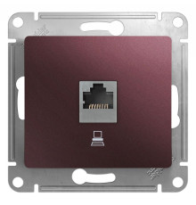 GLOSSA РОЗЕТКА компьютерная RJ45 кат.5E, механизм, БАКЛАЖАНОВЫЙ