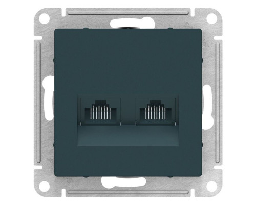 Розетка компьютерная двойная RJ45+RJ45 Schneider Electric AtlasDesign ATN000885 Изумруд - ATN000885
