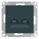 Розетка компьютерная двойная RJ45+RJ45 Schneider Electric AtlasDesign ATN000885 Изумруд - ATN000885