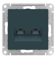 Розетка компьютерная двойная RJ45+RJ45 Schneider Electric AtlasDesign ATN000885 Изумруд - ATN000885
