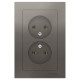 Розетка двойная без заземления с рамкой Schneider Electric AtlasDesign ATN000920 Сталь - ATN000920