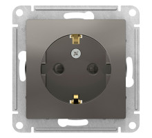 Розетка с заземлением со шторками Schneider Electric AtlasDesign ATN000945 Сталь - ATN000945