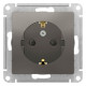 Розетка с заземлением со шторками Schneider Electric AtlasDesign ATN000945 Сталь - ATN000945