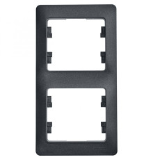 Рамка на 2 поста вертикальная Schneider Electric Glossa GSL000706 Антрацит - GSL000706