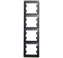 Рамка на 4 поста вертикальная Schneider Electric Glossa GSL000708 Антрацит - GSL000708
