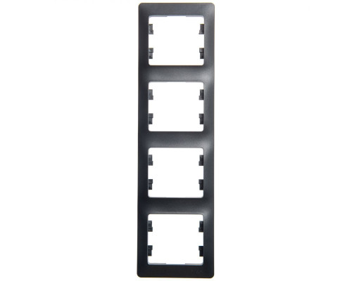 Рамка на 4 поста вертикальная Schneider Electric Glossa GSL000708 Антрацит - GSL000708