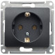 Розетка с заземлением без шторок Schneider Electric Glossa GSL000743 Антрацит - GSL000743