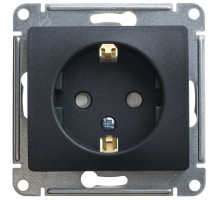 Розетка  с заземлением со шторками Schneider Electric Glossa GSL000745 Антрацит - GSL000745