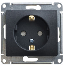 Розетка  с заземлением со шторками Schneider Electric Glossa GSL000745 Антрацит - GSL000745