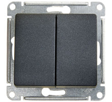 Выключатель  2-клавишный Schneider Electric Glossa GSL000751 Антрацит - GSL000751