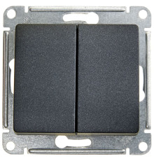 Выключатель  2-клавишный Schneider Electric Glossa GSL000751 Антрацит - GSL000751