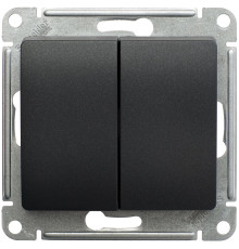 Переключатель  2-клавишный Schneider Electric Glossa GSL000765 Антрацит - GSL000765