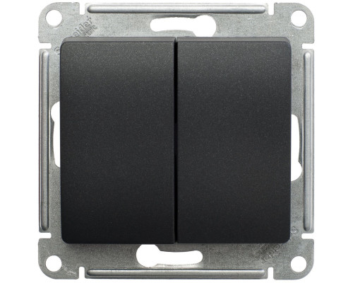 Переключатель  2-клавишный Schneider Electric Glossa GSL000765 Антрацит - GSL000765
