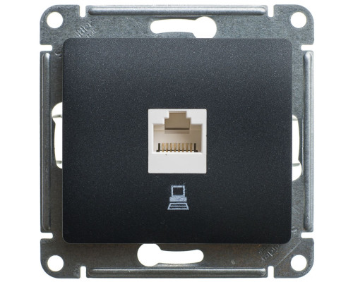 Розетка компьютерная  RJ45 кат,5e Schneider Electric Glossa GSL000781K Антрацит - GSL000781K
