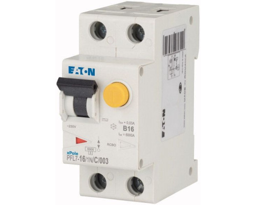 PFL7 Eaton 1P+N 16A тип AС 30мA 10kA, 2M Дифф. авт. выкл.