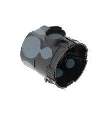 OBO-Bettermann - Подрозетник UP 66 одиночный, 650°С, Ø64мм, h=66мм, для спл. стен, без винтов, c воздухонепрониц. мембр. вводами, черный, полипропилен - Артикул: 2003708 | арт.2003708
